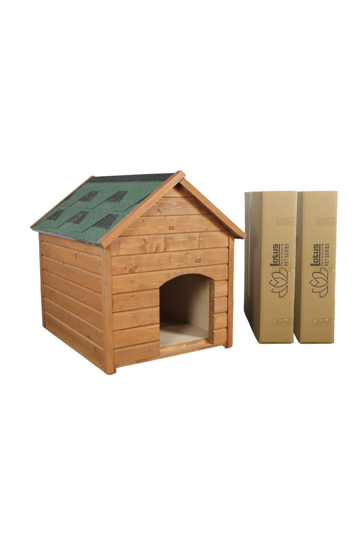Isı Yalıtımlı, Demonte Ahşap Köpek Kulübesi - LARGE (70x100x95)