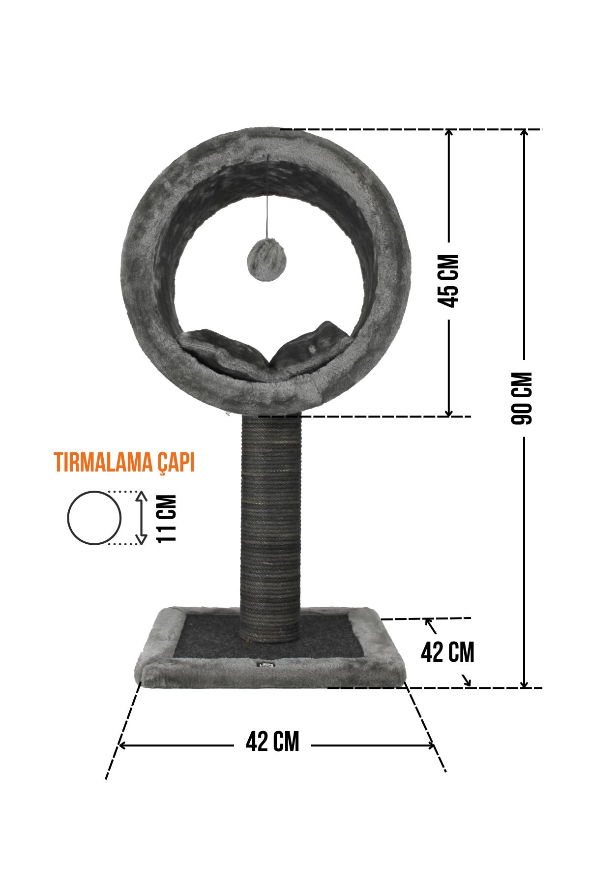 Bordo Tırmalamalı Kedi Evi