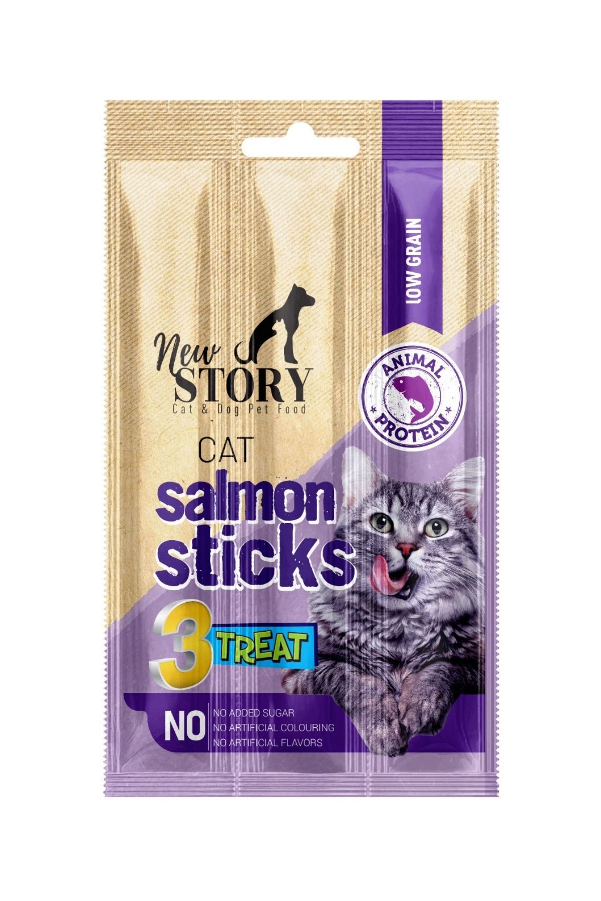 New Story Cat Salmon Stick 3 x 5 Gr. | Somonlu Çubuk Kedi Ödül Maması