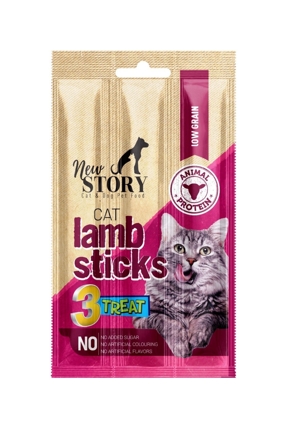 New Story Cat Lamb Stick 3 x 5 Gr. | Kuzu Etli Çubuk Kedi Ödül Maması